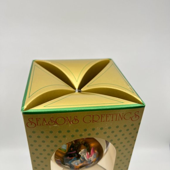 Disney SEASONS GREETINGS Glass Ball Ornament Mickey Minnie Donald Daisy 2000 NEW - Picture 7 of 8